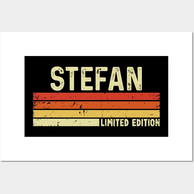 Stefan First Name Vintage Retro Gift For Stefan Wall Art by CoolDesignsDz